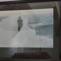 Large framed lighthouse picture