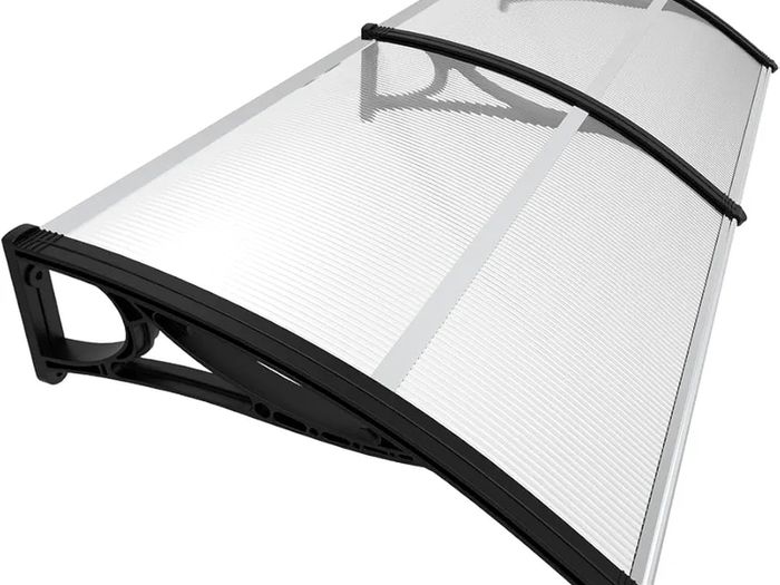 Front Door Canopy Outdoor Awning, Rain Shelter for Back Door, Porch, Patio, Window, 200 x 80 cm, Black