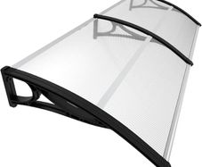 Front Door Canopy Outdoor Awning, Rain Shelter for Back Door, Porch, Patio, Window, 200 x 80 cm, Black