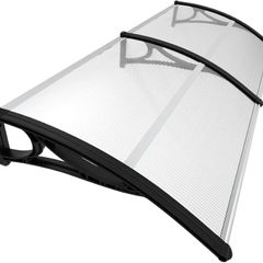 Front Door Canopy Outdoor Awning, Rain Shelter for Back Door, Porch, Patio, Window, 200 x 80 cm, Black