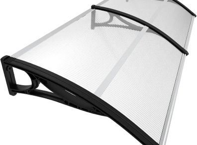 Front Door Canopy Outdoor Awning, Rain Shelter for Back Door, Porch, Patio, Window, 200 x 80 cm, Black