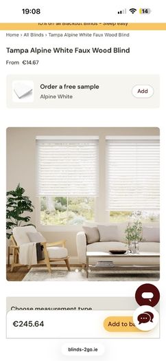 Blinds2go Tampa Alpine white blinds x 4