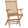 Folding Garden Chairs 2 pcs Solid Teak Wood Image 2