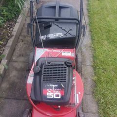 Masport push Lawnmower with Briggs and Stratton engine 5.0 XTE . Aluminium deck