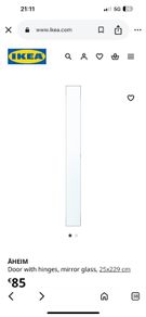 pax glass door with hinge