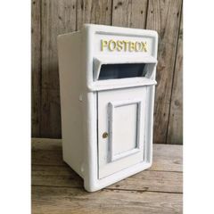 Post Box Small Cast Iron White Insert CH R MB10 W