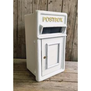 Post Box Small Cast Iron White Insert CH R MB10 W