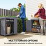 Outdoor Garden Storage Shed Tool Wooden Box Double Doors w/ Shelf Hinged Roof Image 4