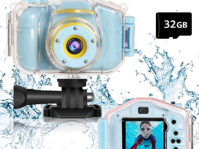 Children Kids Underwater Waterproof Digital Video Camera, Birthday for Boys Girls Age 3 4 5 6 7 8 9, Portable Toy Child Camera 2 Inch Screen with 32GB Card MULTIPLE COLOURS AVAILABLE, SEE PHOTOS (FREE POSTAGE)