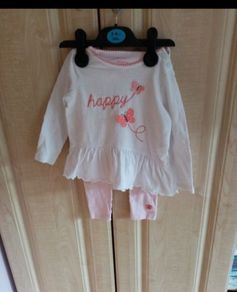 girls pink outfit aged 6-9 mts