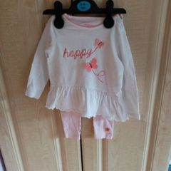 girls pink outfit aged 6-9 mts