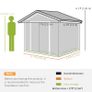 7 x 4ft Metal Garden Shed, Outdoor Storage Tool House with Ventilation Slots, Foundation Kit and Lockable Double Doors, Light Green Image 3