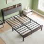 Double Bed Frames with Wooden Storage Image 5