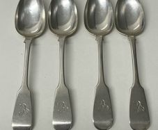 Antique 1838 Sterling Silver Teaspoons -Set of 4 Glasgow /John Finlay