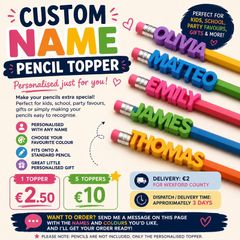 Custom name Pencil topper