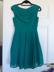 Louche Bergen Cowl Neck Dress Green Size Small 10