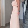Long Open back Peach Dress, size 8, Miss Selfridge Image 3