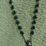 Vintage Mid-Century Black Bead Chain Rosary With Silver Cross Image 7