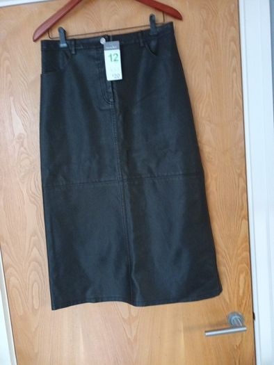 Primark Dark Brown A-Line Faux  Leather Skirt.   S.M - 12-14.   B.N.W.T.