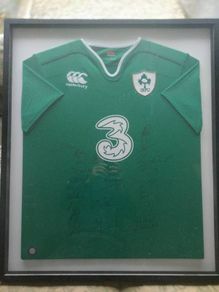 Irish Rugby Jersey -autographed + framed