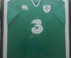 Irish Rugby Jersey -autographed + framed