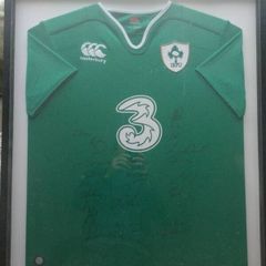 Irish Rugby Jersey -autographed + framed