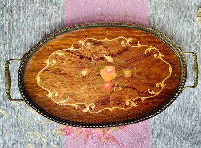 Vintage Marquetry Tray