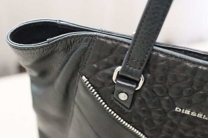 Diesel Leather Shoulder Bag with zip detail