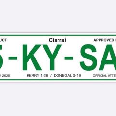 Kerry gaa number plate