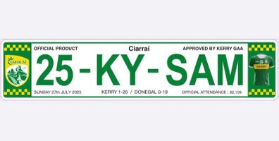 Kerry gaa number plate