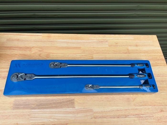 MANAROLA 3-Piece Extra Long Flexible Ratchet Set