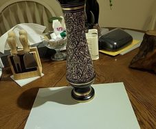 Vintage black and  gold vase