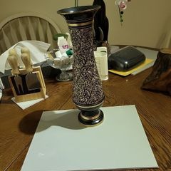 Vintage black and  gold vase