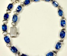 Silver bracelet Premium Himalayan Kyanite & Zircon Bracelet (11 Ct.)