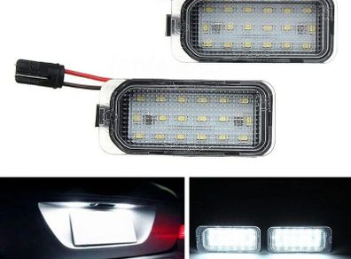LED Rear Number Plate Light Lamps For Ford Focus Fiesta Mondeo C-Max S-MAX Jaguar XJ XF 6000K Xenon White 2Pcs