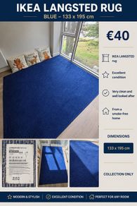 Ikea Langsted Rug. Blue