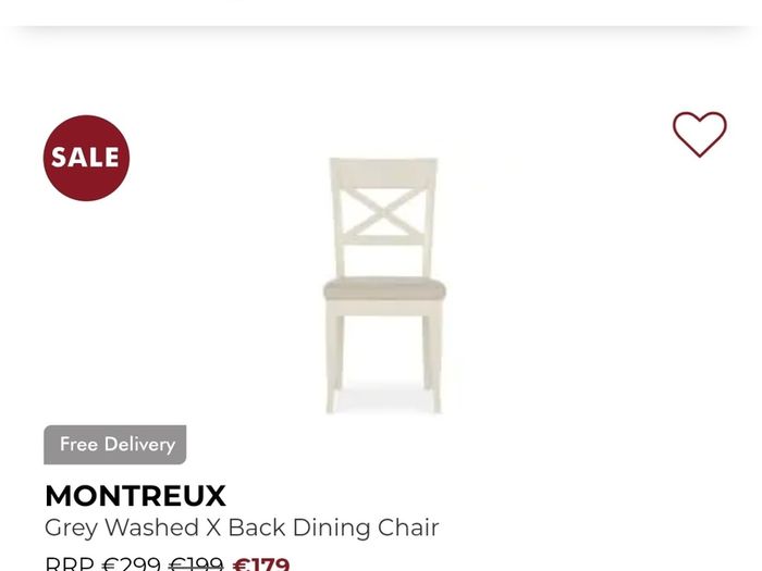 EZ LIVING Montreux Large Dining Table + 6 Chairs