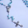 Vintage Rosary with Blue Crystal Beads length 15" Image 6