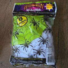 Large bag of spiderweb Halloween decor
