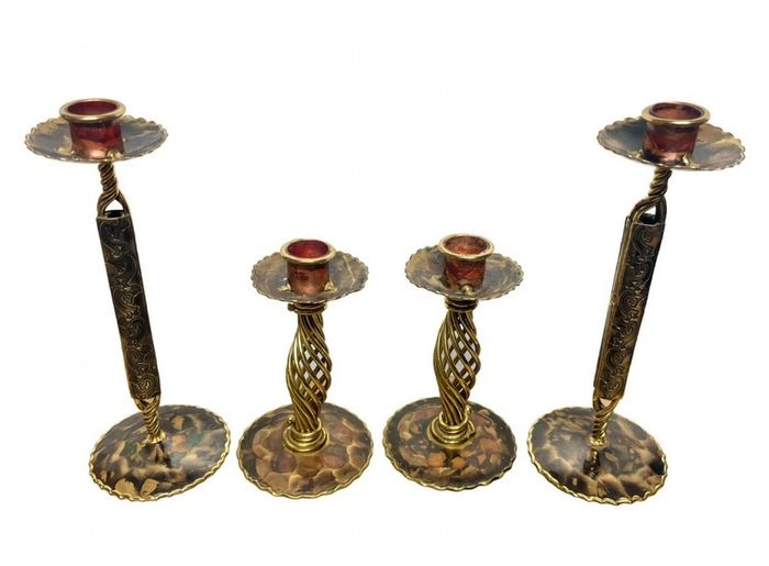 Vintage candlestick collection of four