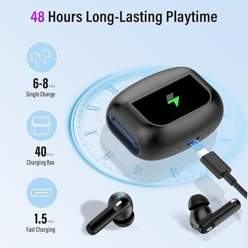 Active Noise Cancelling Wireless Earbuds 48H - Premium Sound - Brand New