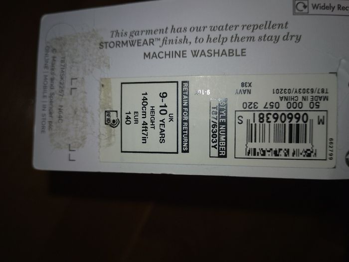 M&S with water repellent Stormwear Finnish jacket