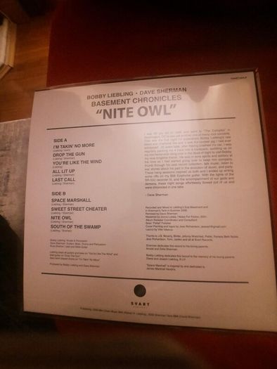 Bobby Liebling & Dave Sherman Basement Chronicles - Nite Owl LP (400 Green Pressing)