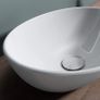 Bathrooms Cloakroom Ceramic Basin 410 / 330 /140mm  En Suite Countertop Vessel Sink  Compact Oval Wash Basin  Gloss White Image 7