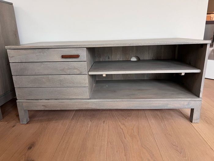 Grey Wood Furniture Set : side board, Nest of Tables and Shelving Unit