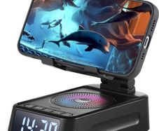 Gifts for Men Women, Phone Stand with Bluetooth Speaker&Clock, Birthday Gifts for Him, Phone Holder with Wireless Speaker, Ideal for Dad Mom Husband Boy, Cool Tech Gadget for Men