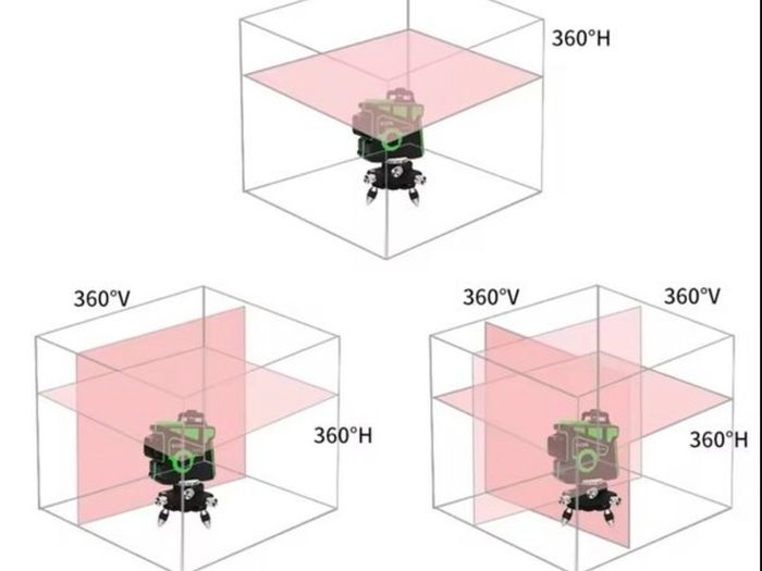3D 12 Lines Self-leveling Laser Level with 1.2M 3 Heights Adjustable Alloy Extension Bar Tripod Stand and Carrying Bag