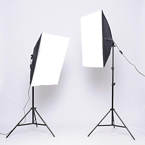 Photography Lighting Kit 2x 135W Continuous Lighting Kit 20"x28"/50x70cm Softbox Soft Box Photo Studio Set Light Bulbs Lamp 5500K Photography E27 Socket Softboxes UK Plug