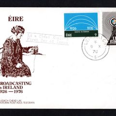 1976 Ireland 50th Anniversary of The Irish Broadcasting Service (RTE) Commemorative Stamp Illustrated First Day Cover (FDC) with Luimneach (Limerick) cancel