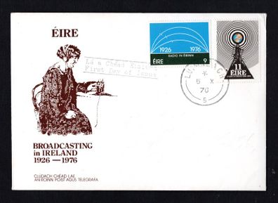 1976 Ireland 50th Anniversary of The Irish Broadcasting Service (RTE) Commemorative Stamp Illustrated First Day Cover (FDC) with Luimneach (Limerick) cancel